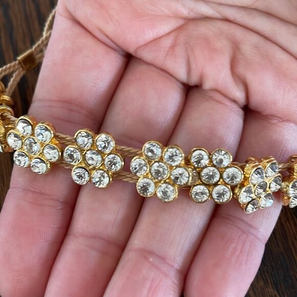 NWT crystal flower chain Buriti straw bracelet, anklet, or hair accessory - Picture 2 of 4